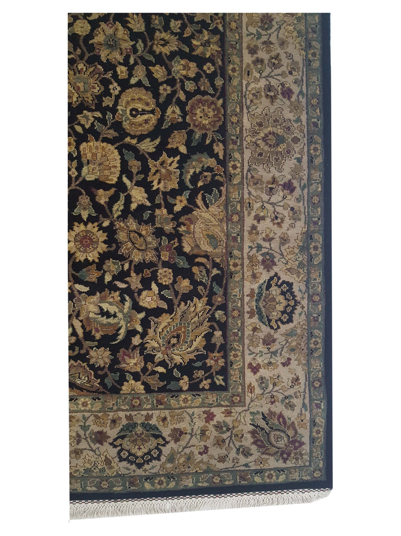 Pacific Crown 37028 Black Beige Traditional Hand Knotted Rug