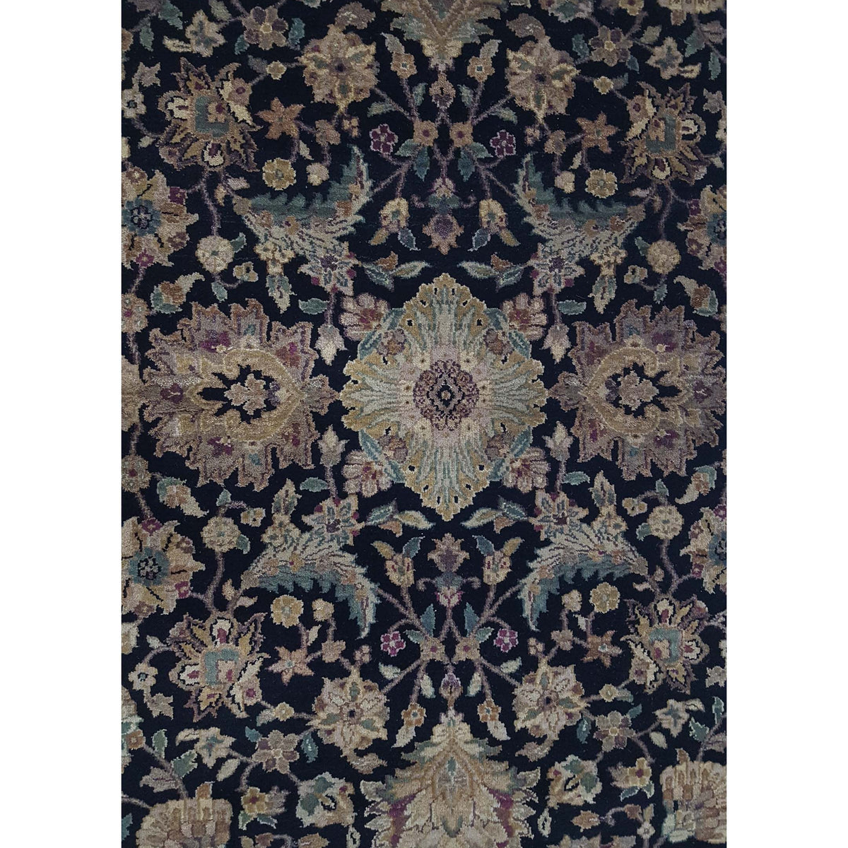 Pacific Crown 37028 Black Beige Traditional Hand Knotted Rug