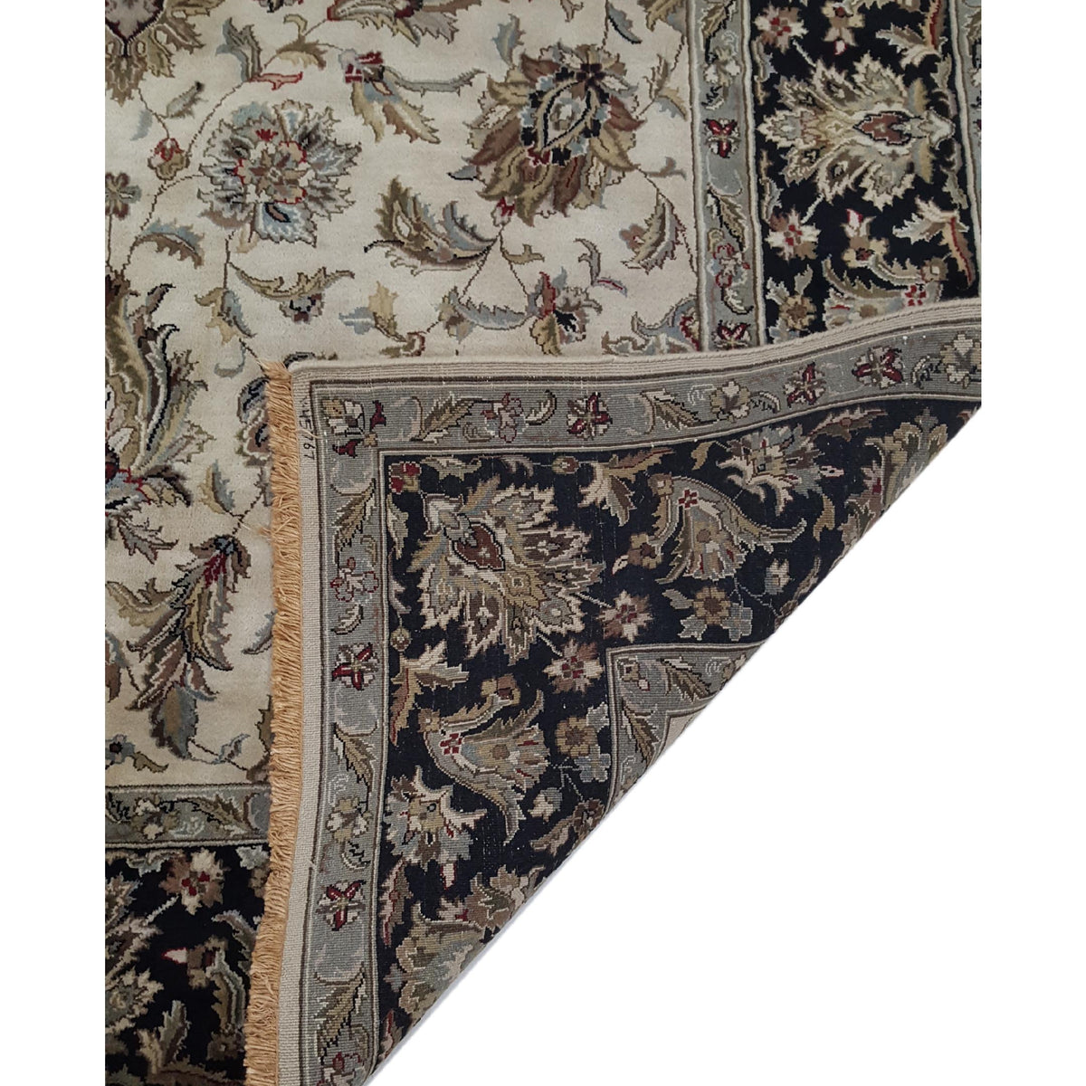 Pacific Serene 37079 Ivory Black Traditional Hand Knotted Rug