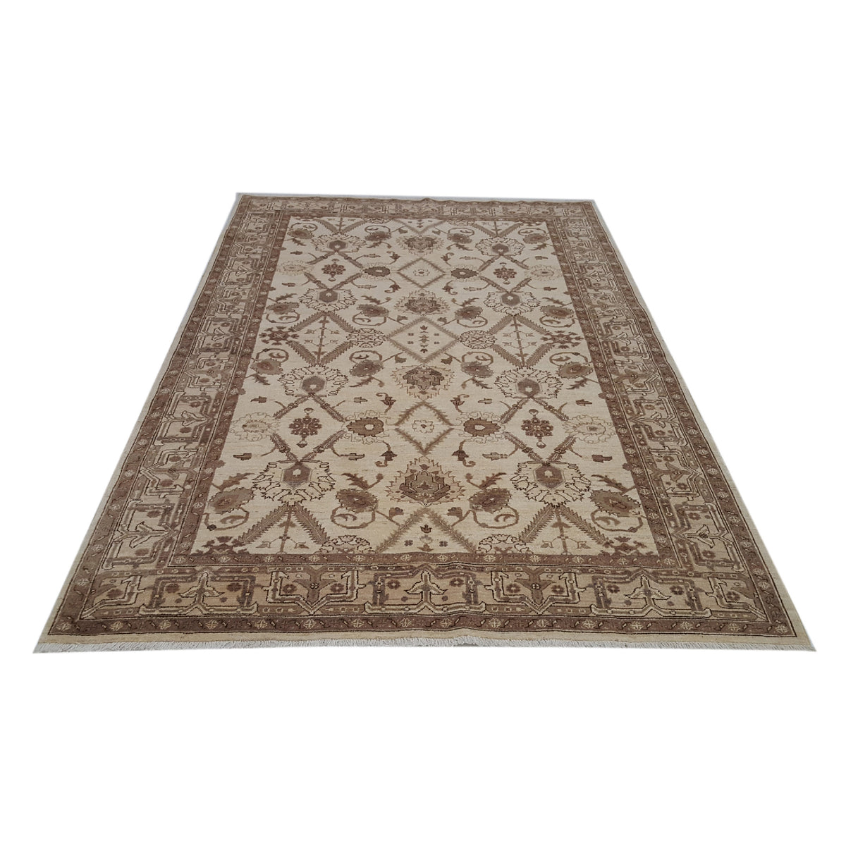 Pacific Ziegler 37093 Beige Beige Traditional Hand Knotted Rug