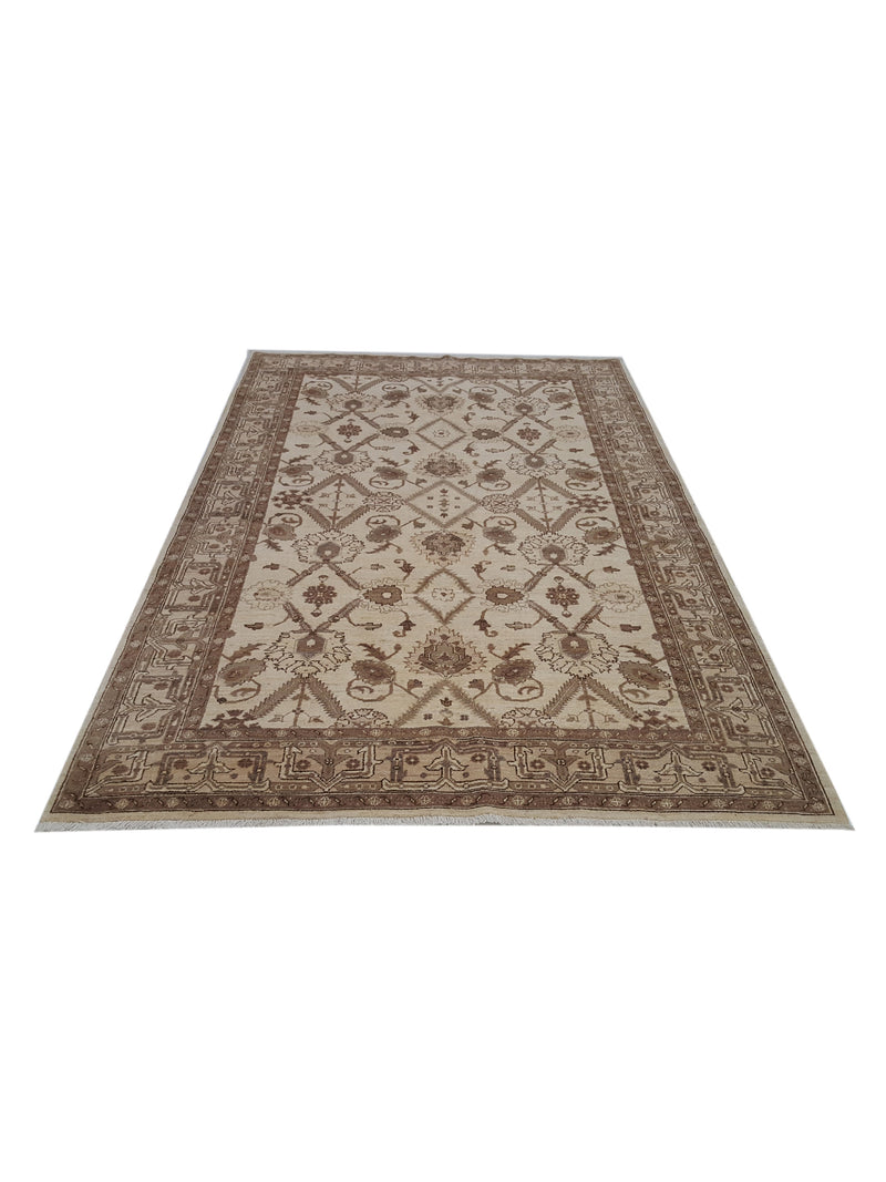 Pacific Ziegler 37093 Beige Beige Traditional Hand Knotted Rug