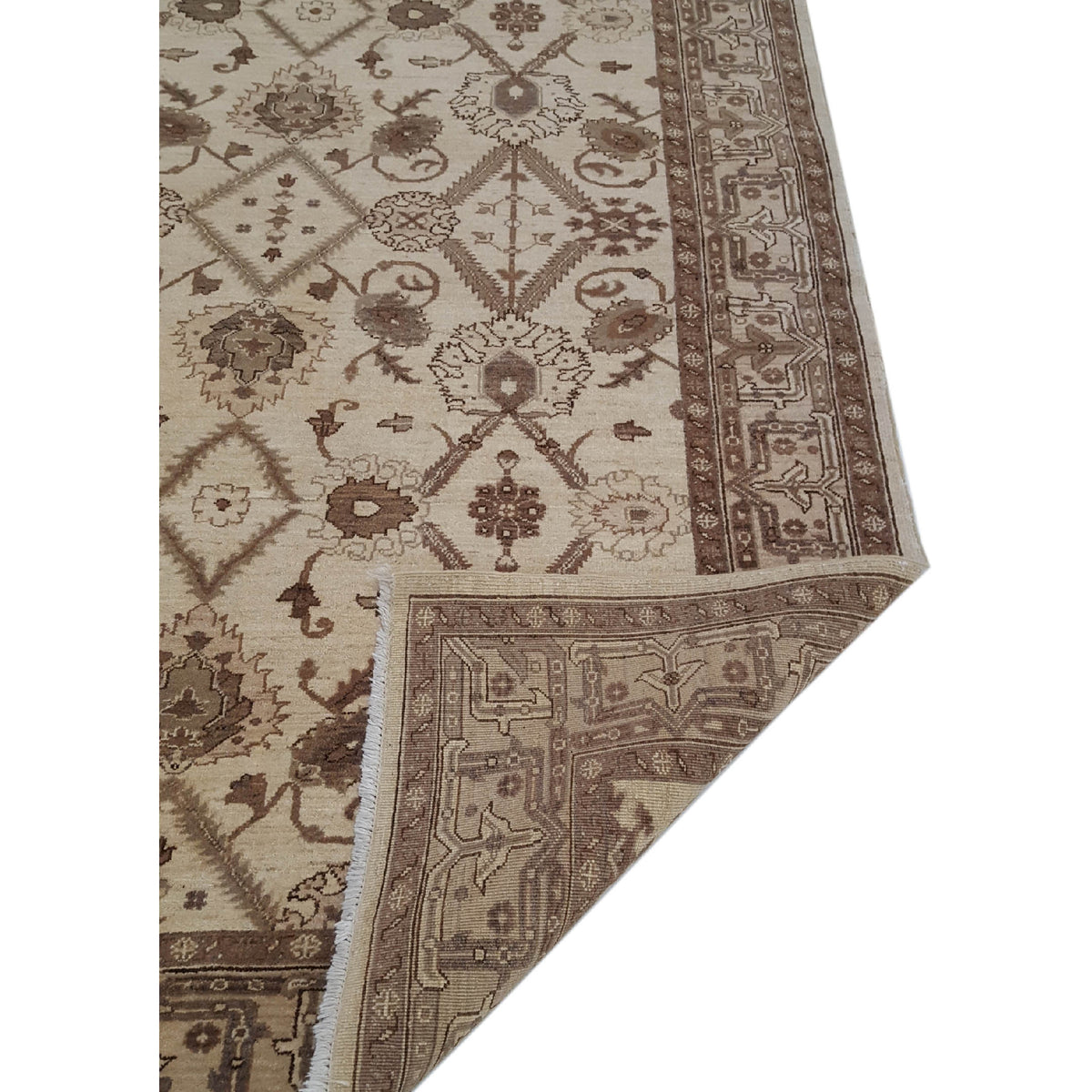 Pacific Ziegler 37093 Beige Beige Traditional Hand Knotted Rug