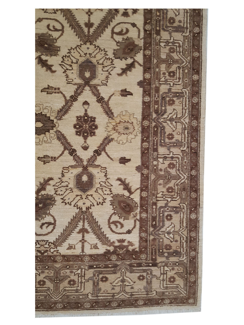Pacific Ziegler 37093 Beige Beige Traditional Hand Knotted Rug