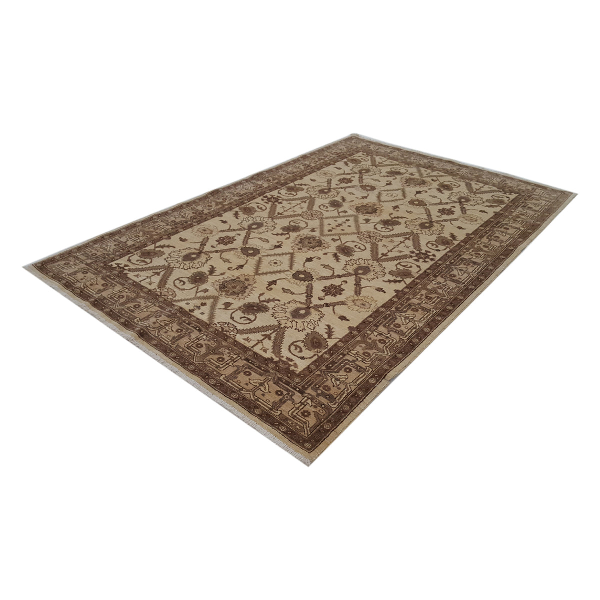 Pacific Ziegler 37093 Beige Beige Traditional Hand Knotted Rug