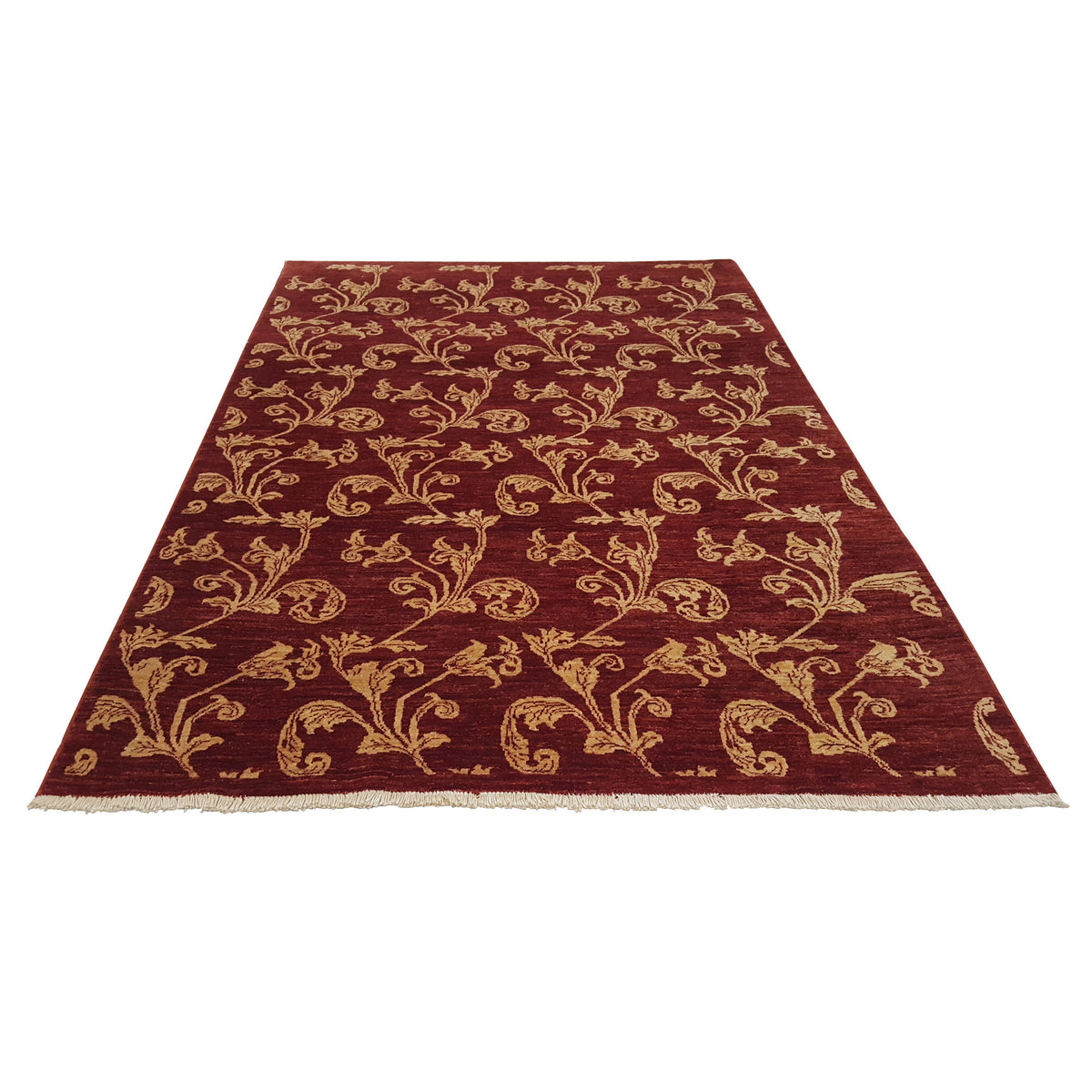 Pacific Ziegler 37094 Burgundy Gold Modern Hand Knotted Rug