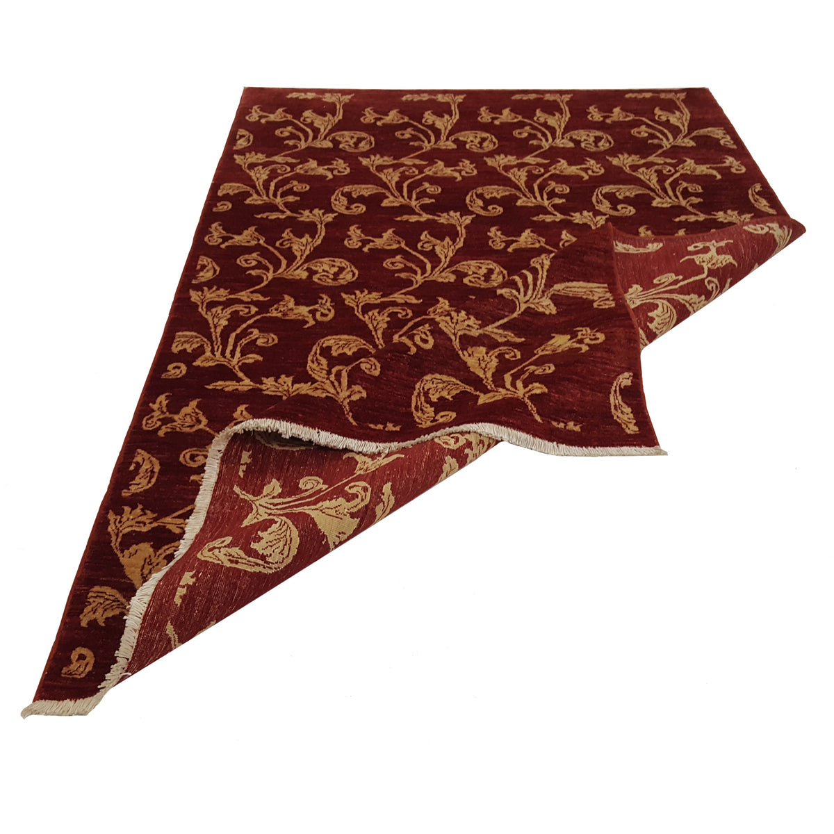 Pacific Ziegler 37094 Burgundy Gold Modern Hand Knotted Rug