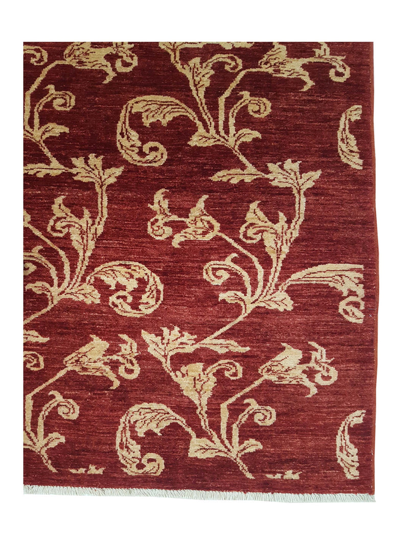 Pacific Ziegler 37094 Burgundy Gold Modern Hand Knotted Rug
