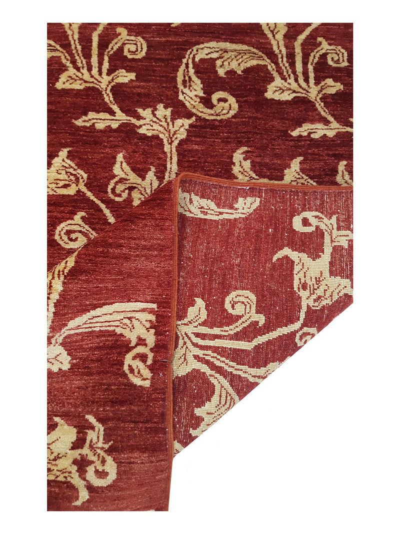 Pacific Ziegler 37094 Burgundy Gold Modern Hand Knotted Rug