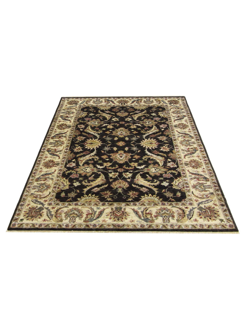 Pacific Agra 37096 Black Ivory Traditional Hand Knotted Rug