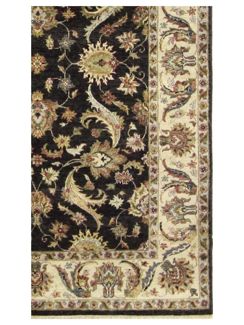 Pacific Agra 37096 Black Ivory Traditional Hand Knotted Rug
