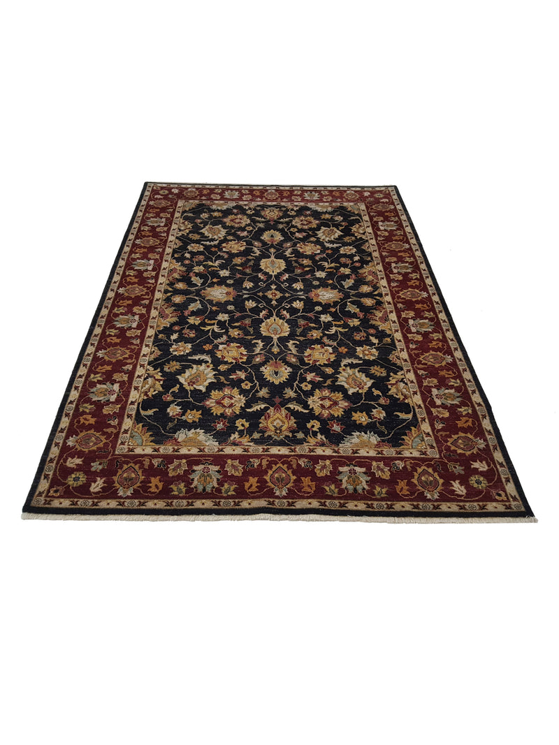 Pacific Agra 37104 Black Red Traditional Hand Knotted Rug