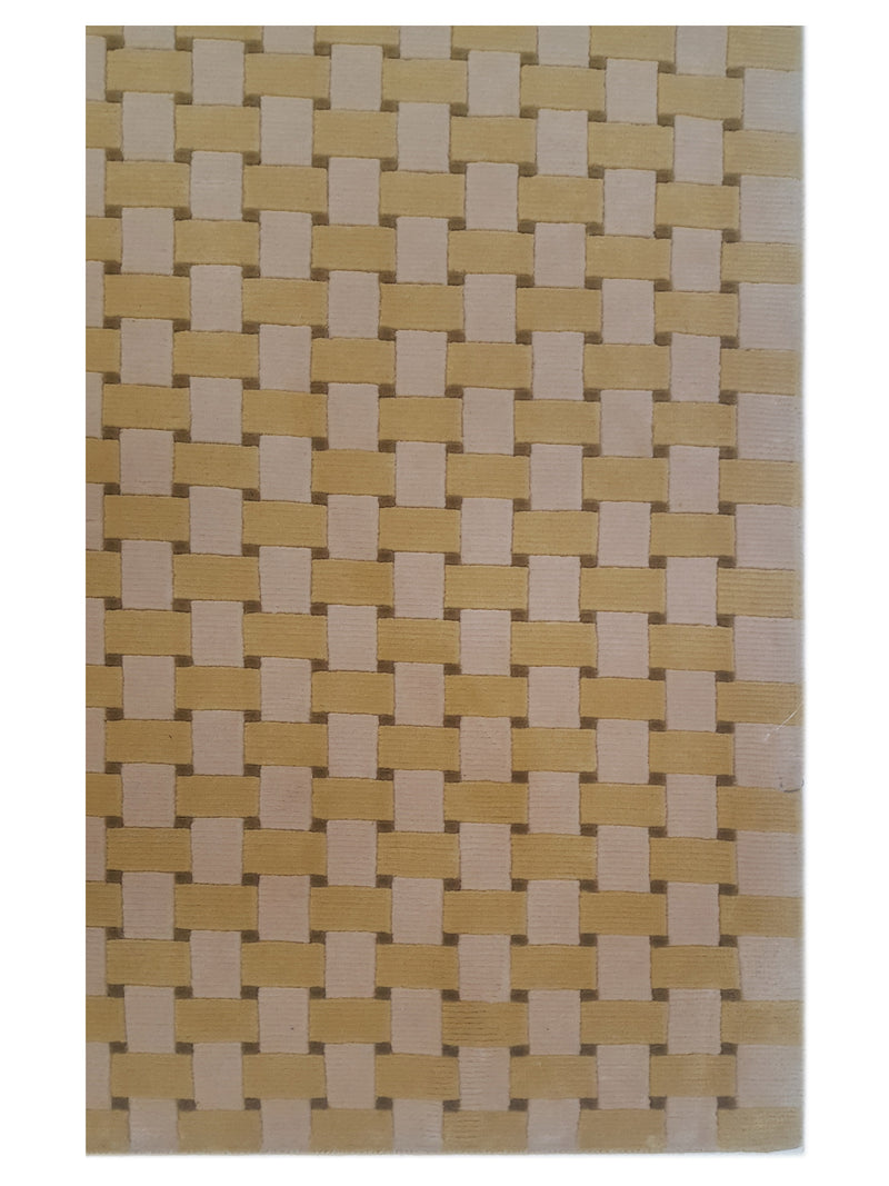 Pacific Gouri Ganga 37164 Yellow Beige Modern Hand Knotted Rug