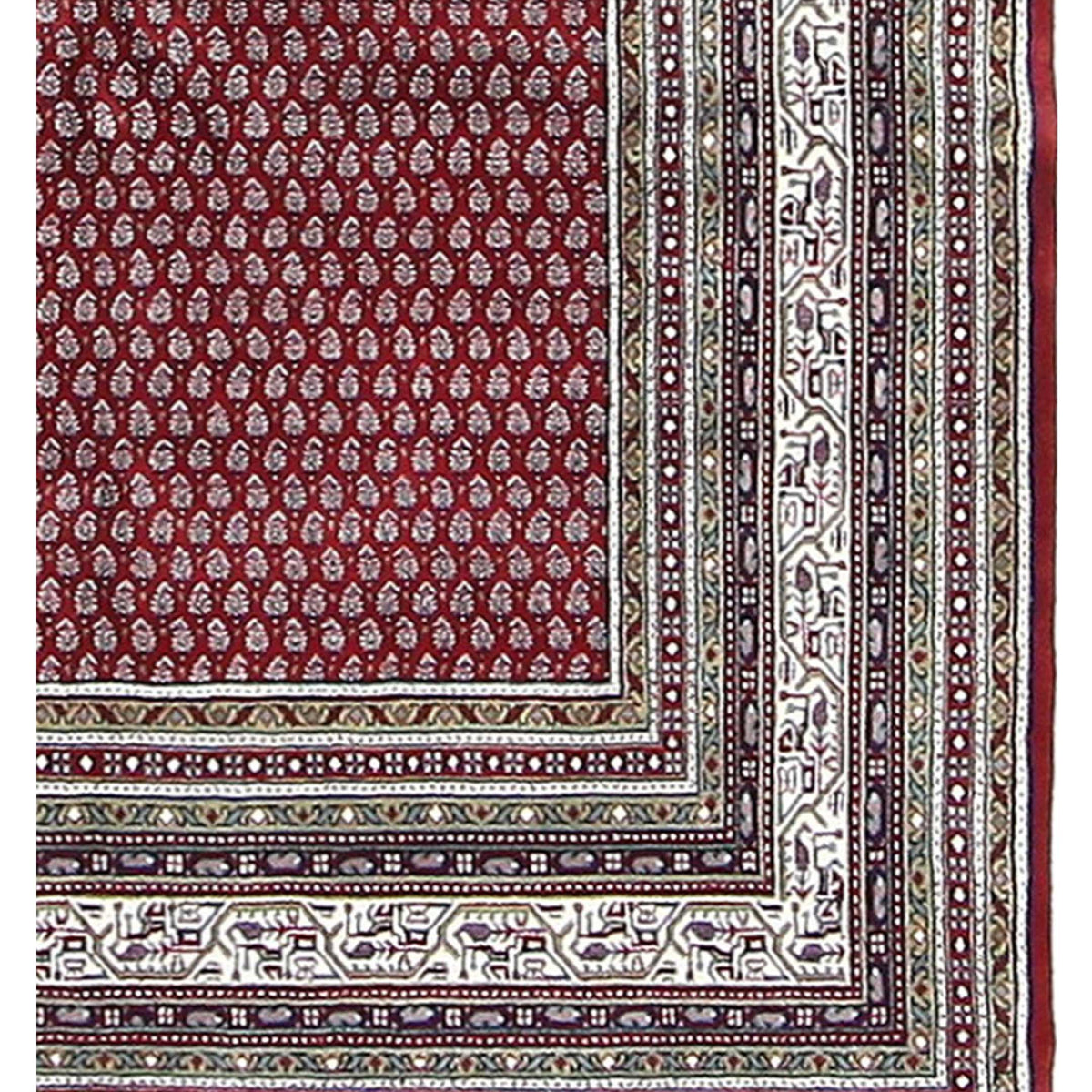 Pacific Mir 37188 Red Ivory Traditional Hand Knotted Rug