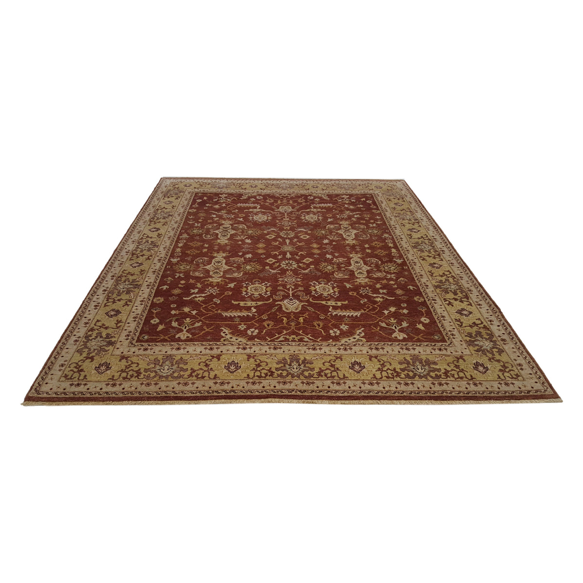 Pacific Maharaja 37271 Rust Green Traditional Hand Knotted Rug