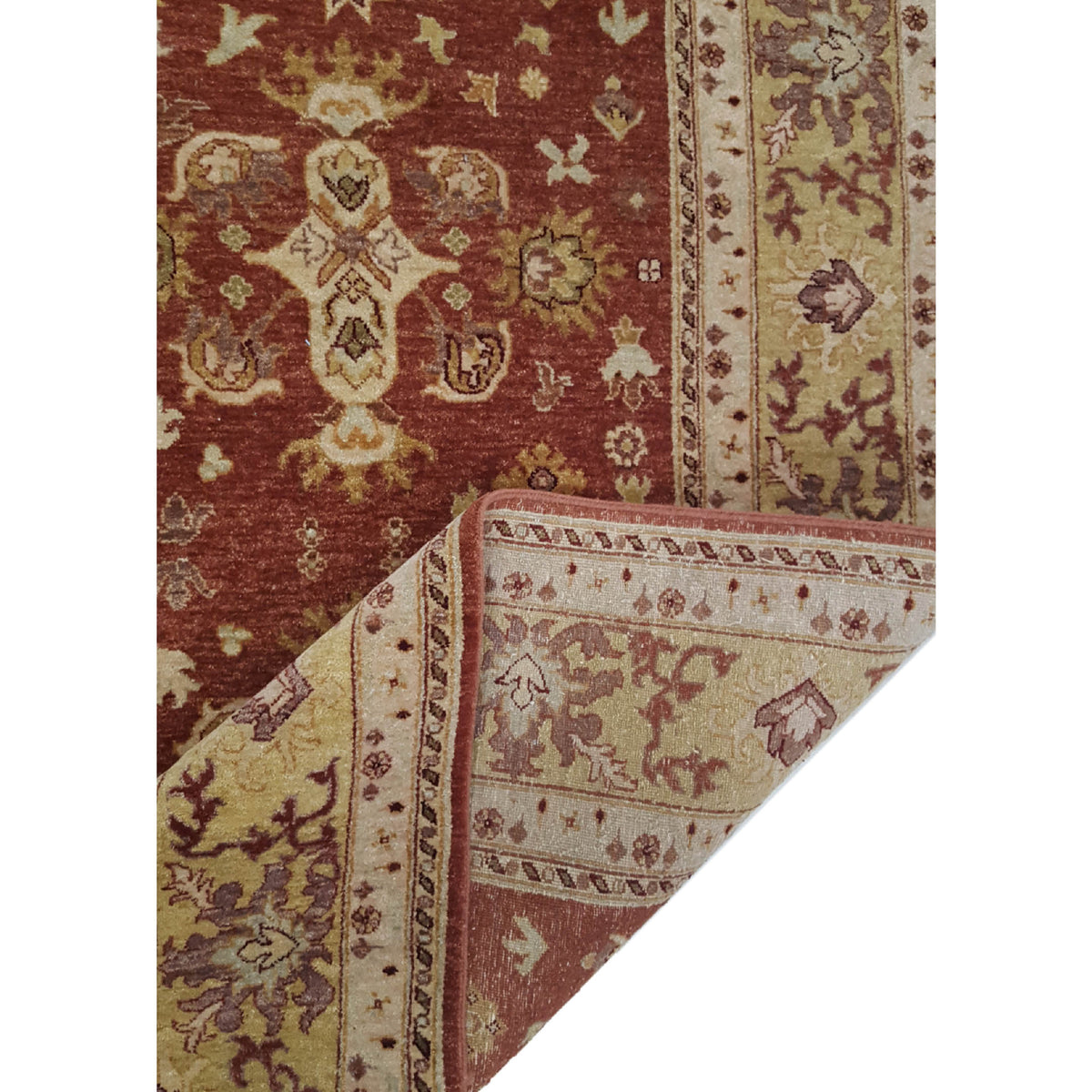 Pacific Maharaja 37271 Rust Green Traditional Hand Knotted Rug