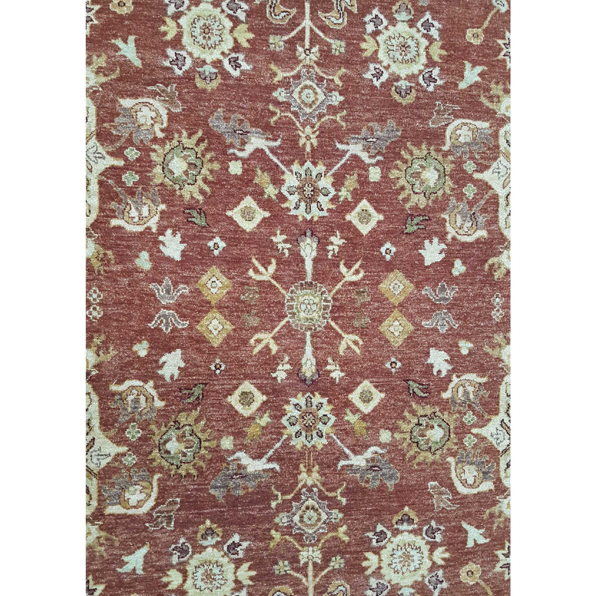 Pacific Maharaja 37271 Rust Green Traditional Hand Knotted Rug