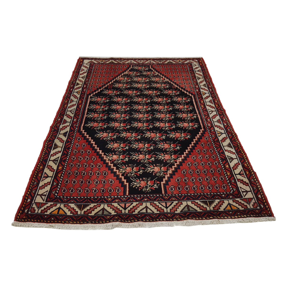 Pacific Angles 37326 Red Ivory Traditional Hand Knotted Rug