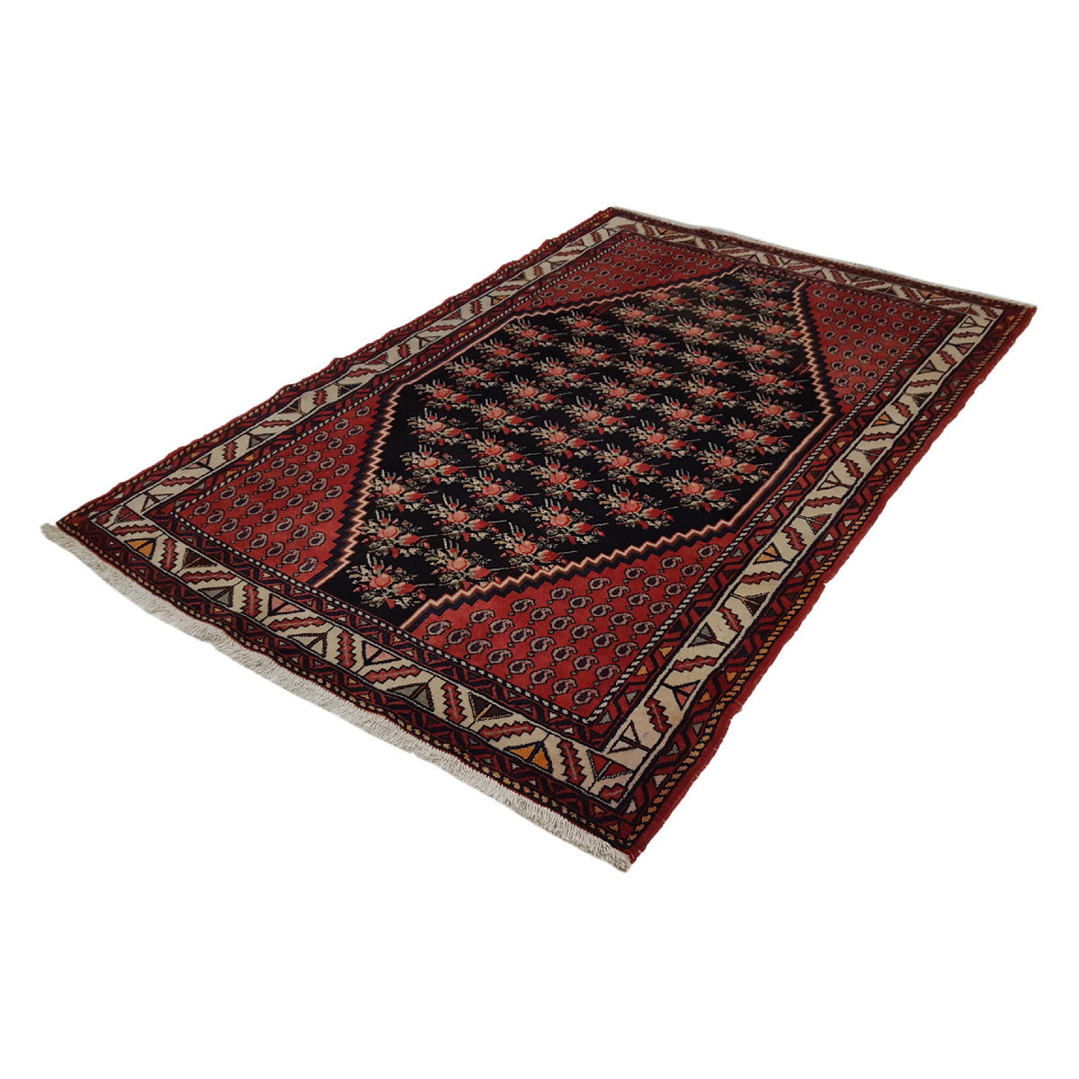 Pacific Angles 37326 Red Ivory Traditional Hand Knotted Rug