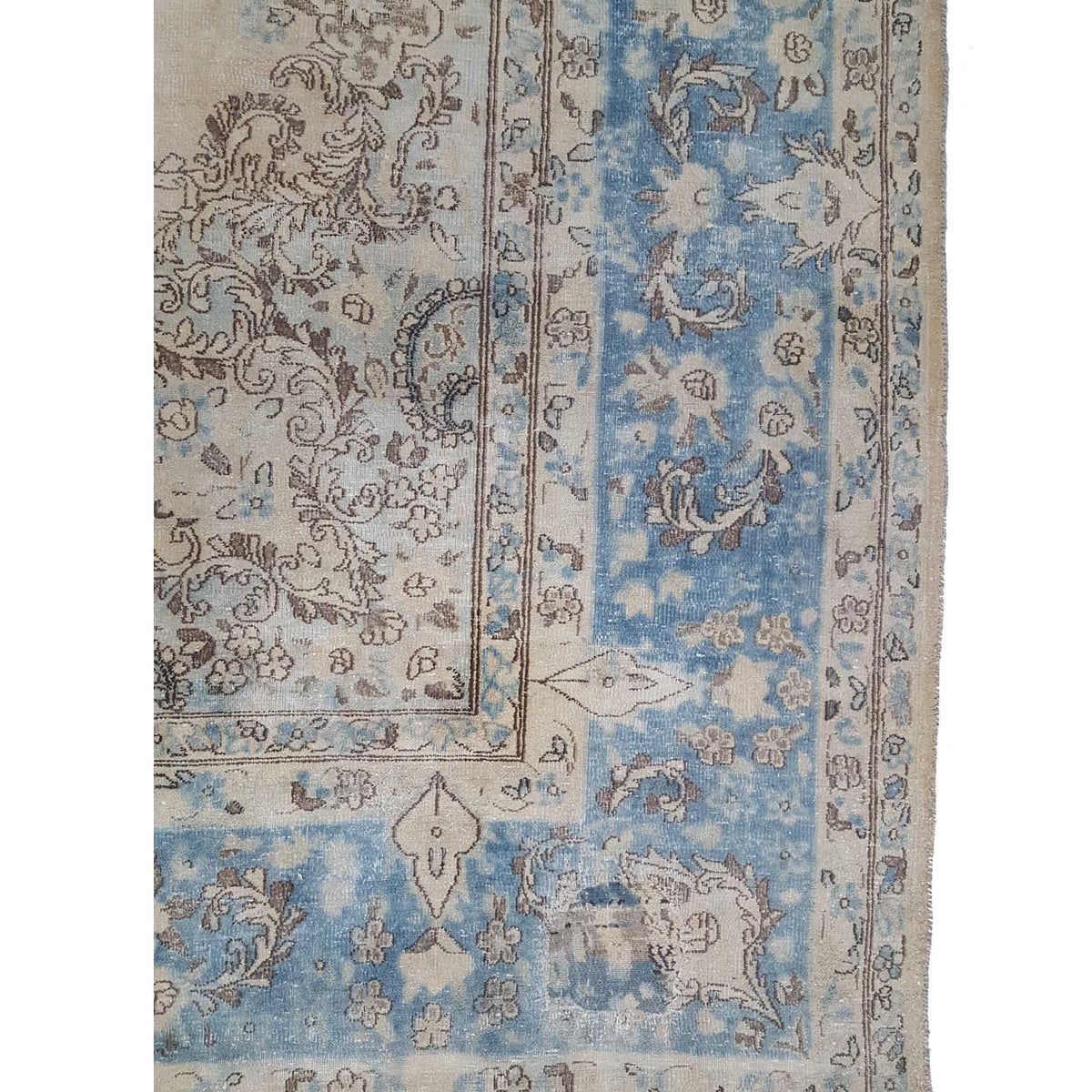 Pacific Vintage 37478 Ivory Blue Vintage Hand Knotted Rug