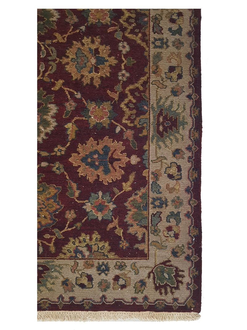 Pacific Summak 37862 Burgundy Beige Traditional Hand Knotted Rug