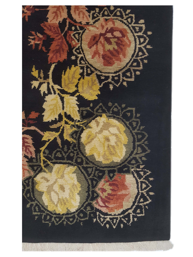 Pacific Gouri Ganga 37950 Black Multi Transitional Hand Knotted Rug