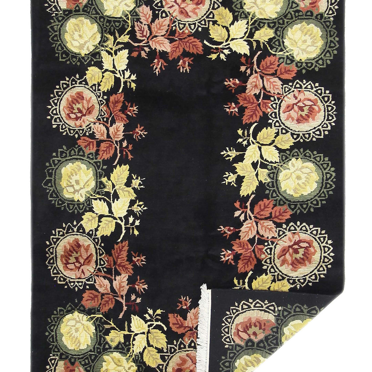 Pacific Gouri Ganga 37950 Black Multi Transitional Hand Knotted Rug