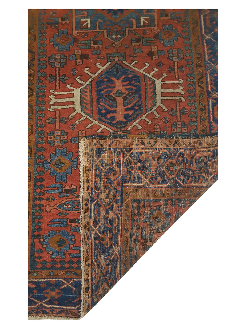 Fasa Antique Heriz 37952 Rust Indigo Traditional Antique Rug
