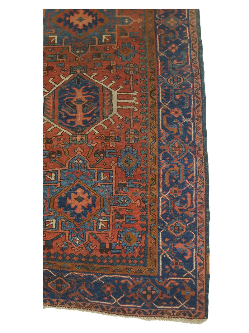 Fasa Antique Heriz 37952 Rust Indigo Traditional Antique Rug