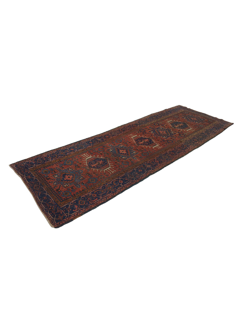Fasa Antique Heriz 37952 Rust Indigo Traditional Antique Rug