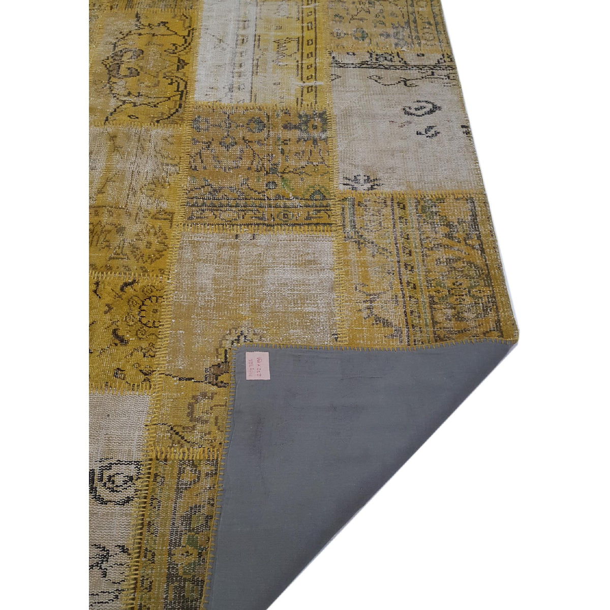 Pacific Patchwork 38019 Gold Gold Patchwork Hand Knotted Rug