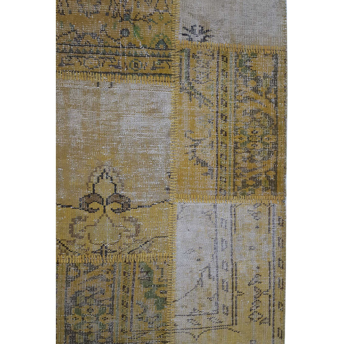 Pacific Patchwork 38019 Gold Gold Patchwork Hand Knotted Rug