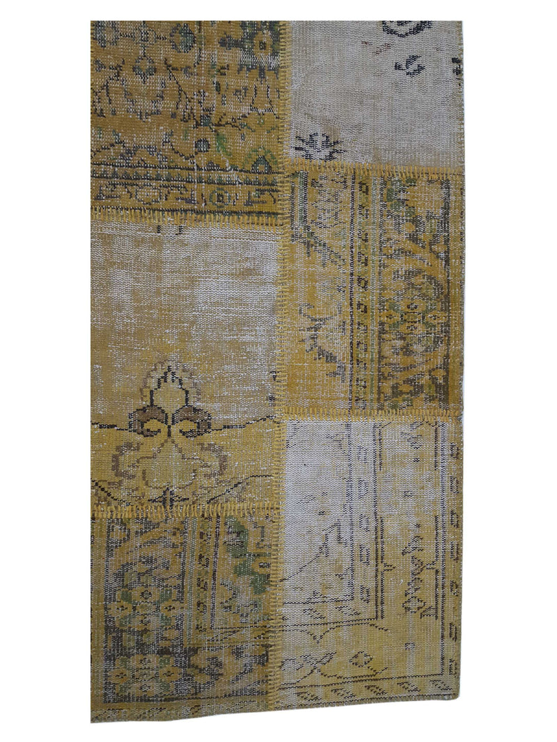 Pacific Patchwork 38019 Gold Gold Patchwork Hand Knotted Rug