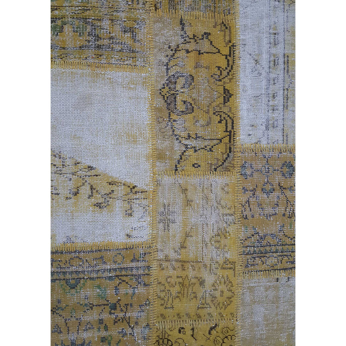 Pacific Patchwork 38019 Gold Gold Patchwork Hand Knotted Rug