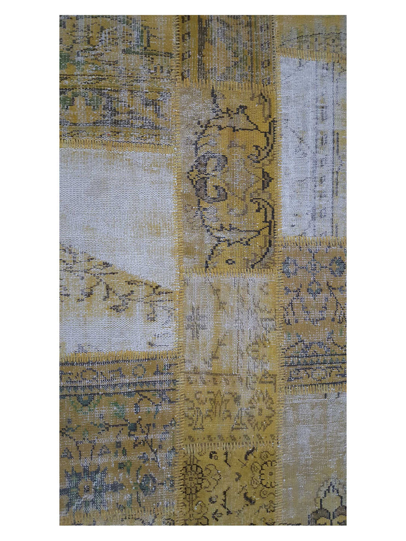 Pacific Patchwork 38019 Gold Gold Patchwork Hand Knotted Rug