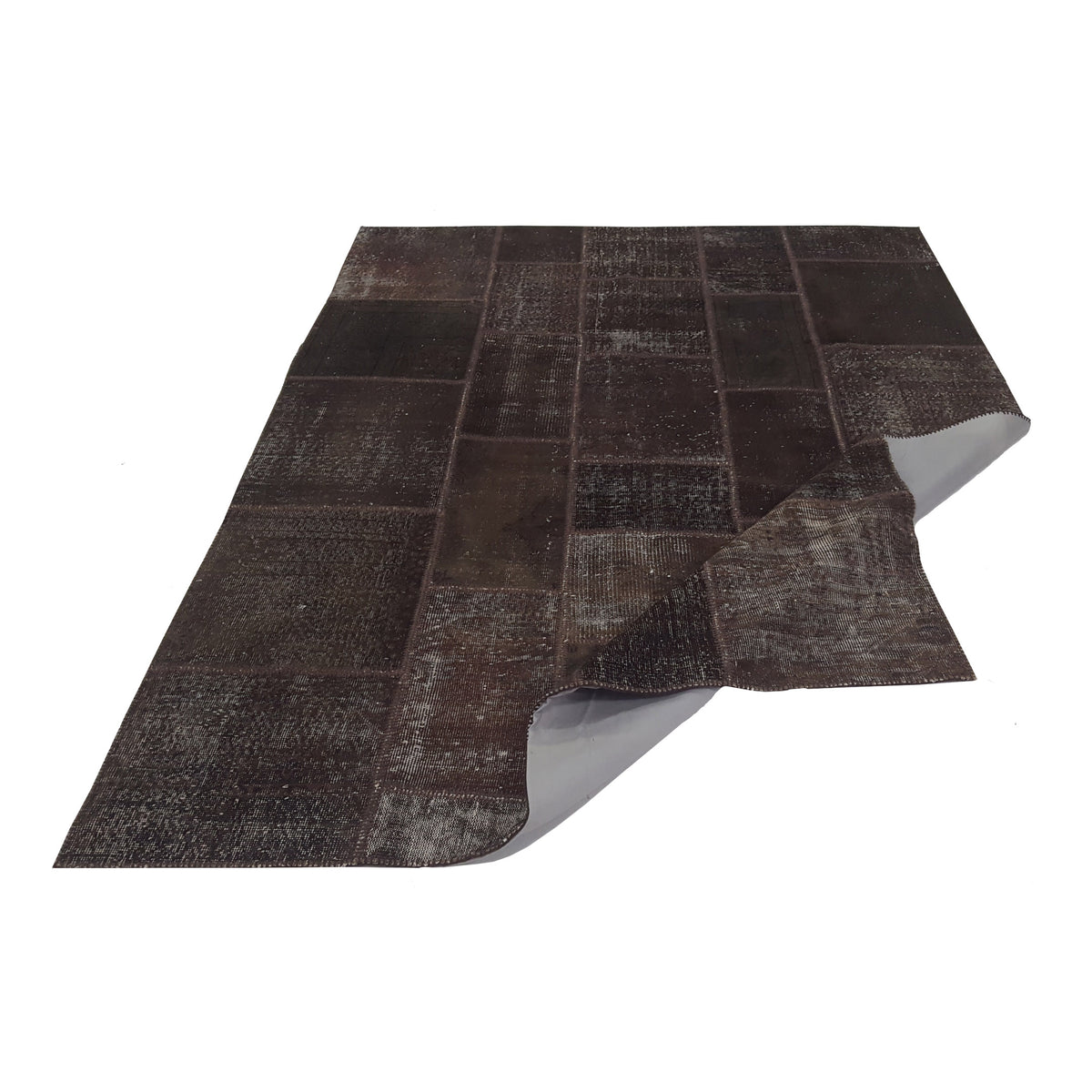 Pacific Patchwork 38020 Brown Brown Patchwork Hand Knotted Rug