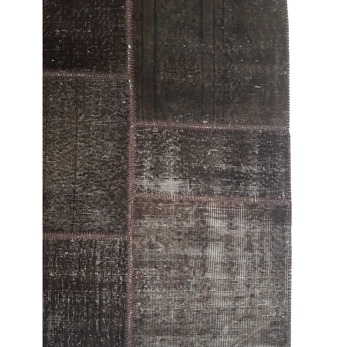 Pacific Patchwork 38020 Brown Brown Patchwork Hand Knotted Rug