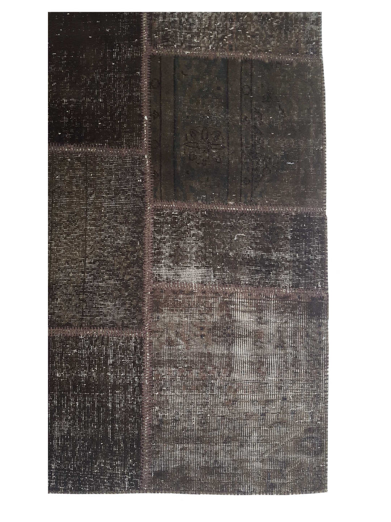 Pacific Patchwork 38020 Brown Brown Patchwork Hand Knotted Rug