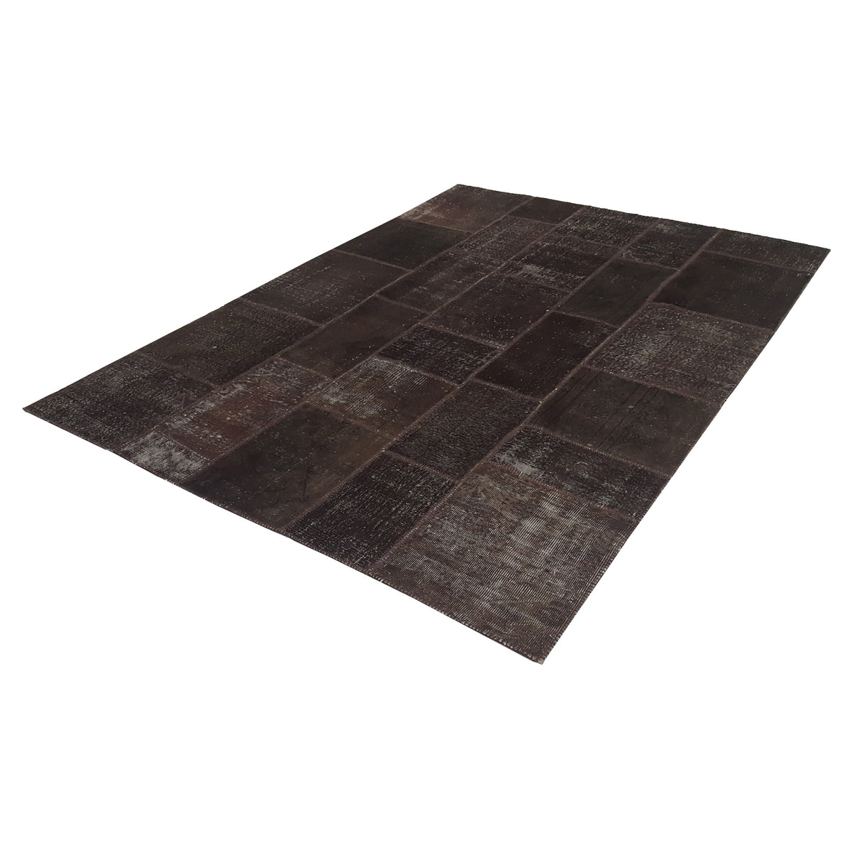 Pacific Patchwork 38020 Brown Brown Patchwork Hand Knotted Rug
