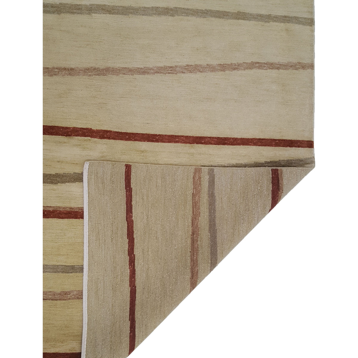 Pacific Wool and 20% Silk 38032 Green Brown Modern Hand Knotted Rug