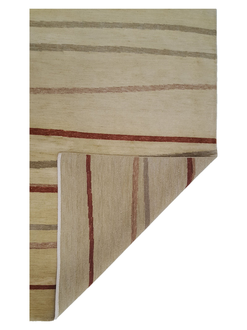 Pacific Wool and 20% Silk 38032 Green Brown Modern Hand Knotted Rug