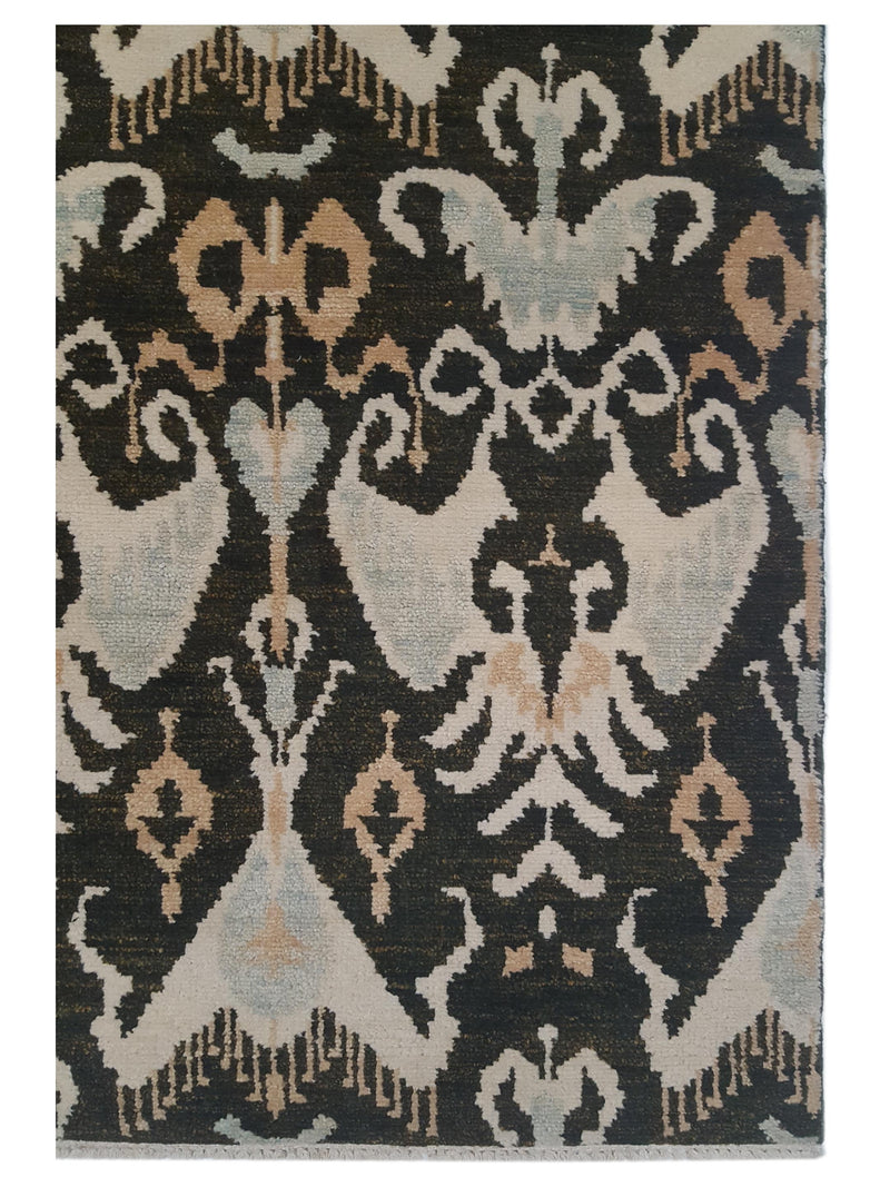 Pacific Ikat 38071 Blue Gold Transitional Hand Knotted Rug