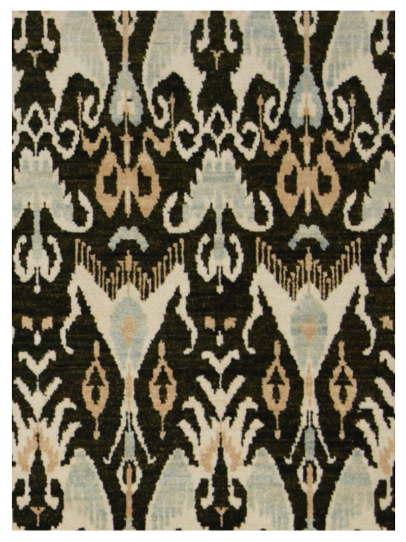 Pacific Ikat 38071 Blue Gold Transitional Hand Knotted Rug