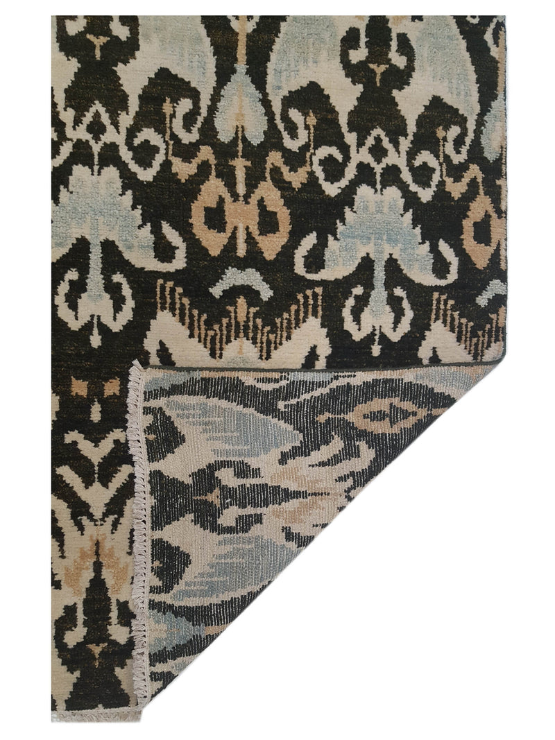 Pacific Ikat 38071 Blue Gold Transitional Hand Knotted Rug