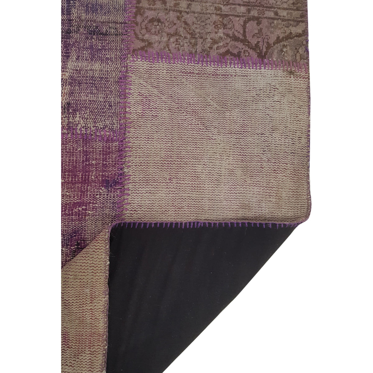 Pacific Patchwork 38118 Purple Purple Patchwork Hand Knotted Rug