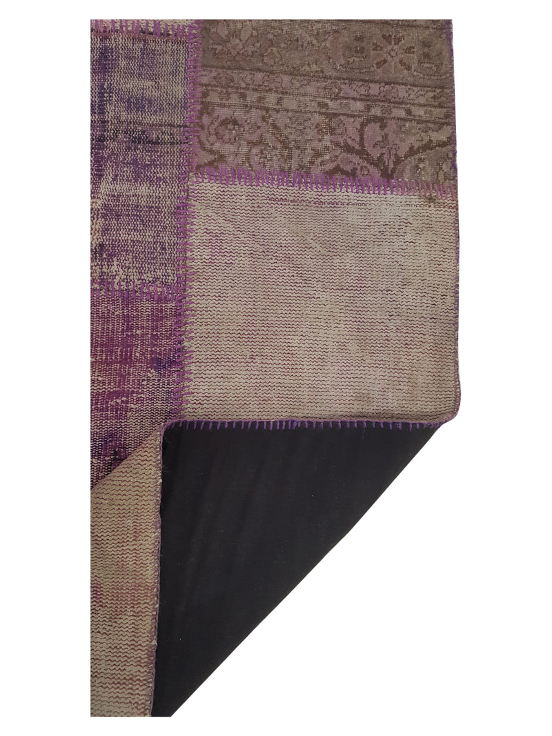 Pacific Patchwork 38118 Purple Purple Patchwork Hand Knotted Rug
