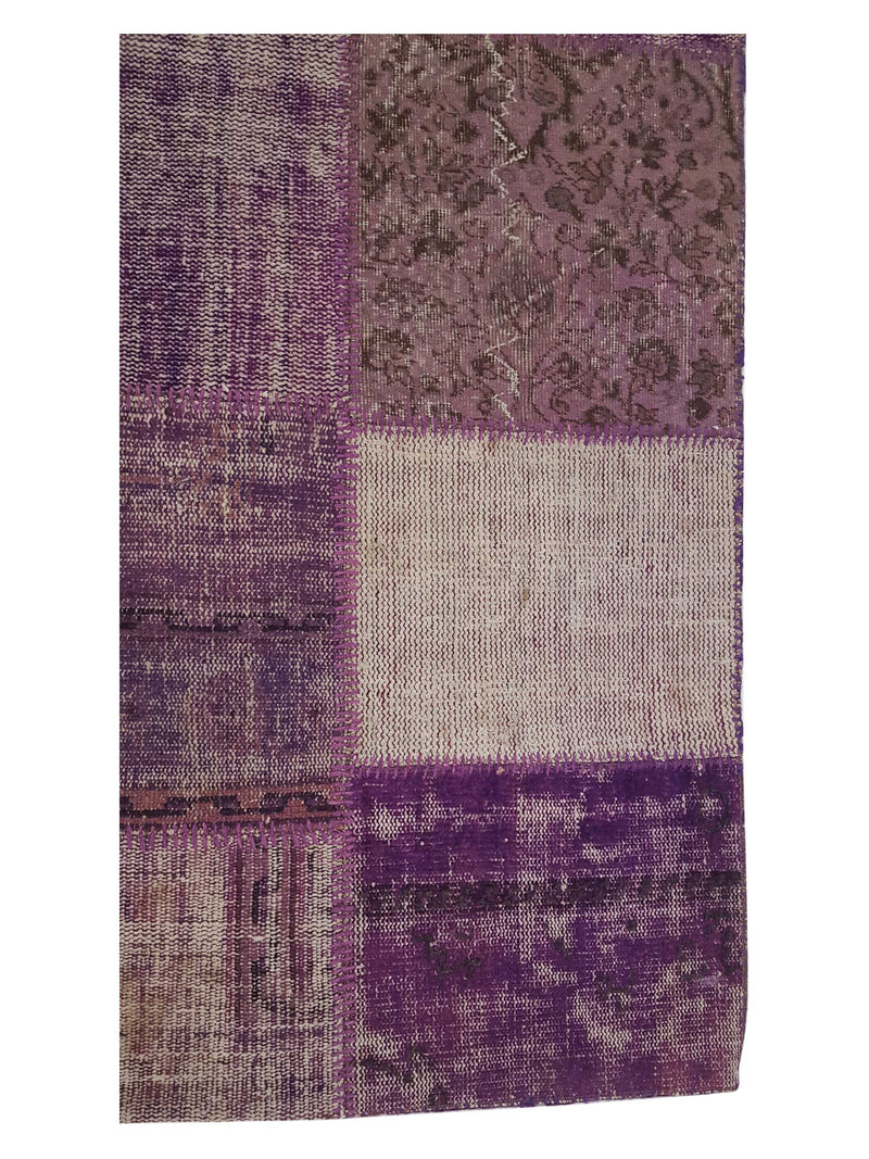 Pacific Patchwork 38118 Purple Purple Patchwork Hand Knotted Rug