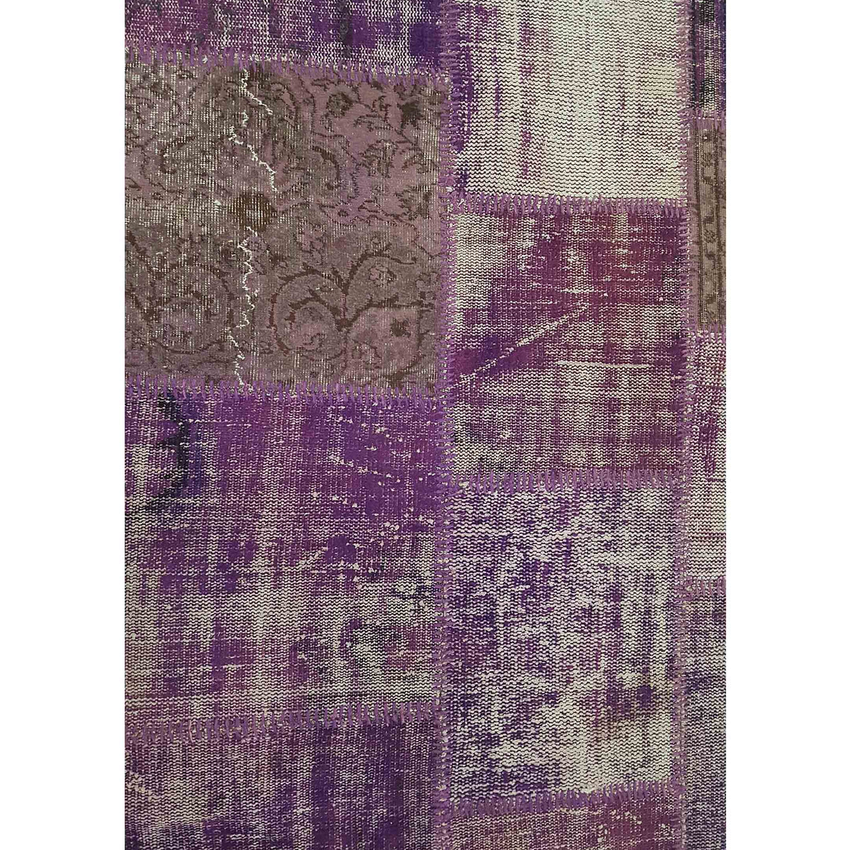 Pacific Patchwork 38118 Purple Purple Patchwork Hand Knotted Rug