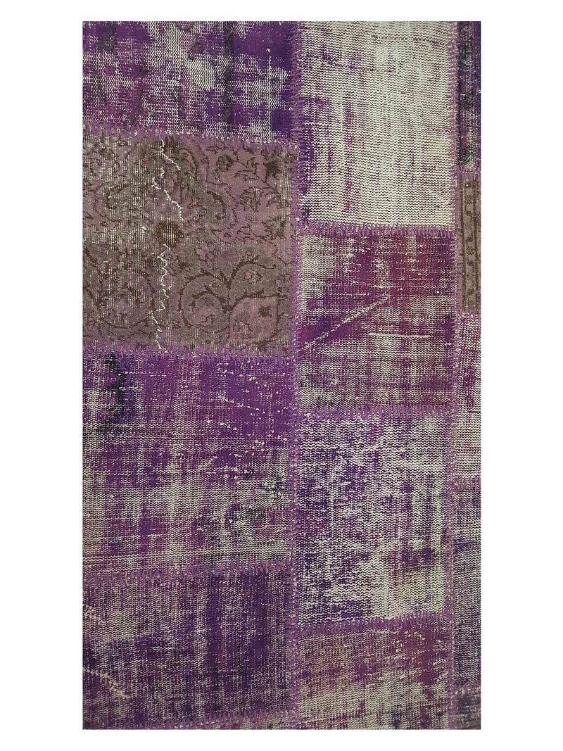 Pacific Patchwork 38118 Purple Purple Patchwork Hand Knotted Rug