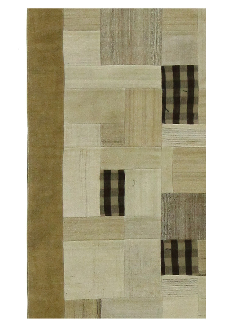 Pacific Patchwork 38128 Brown Camel Patchwork Hand Knotted Rug