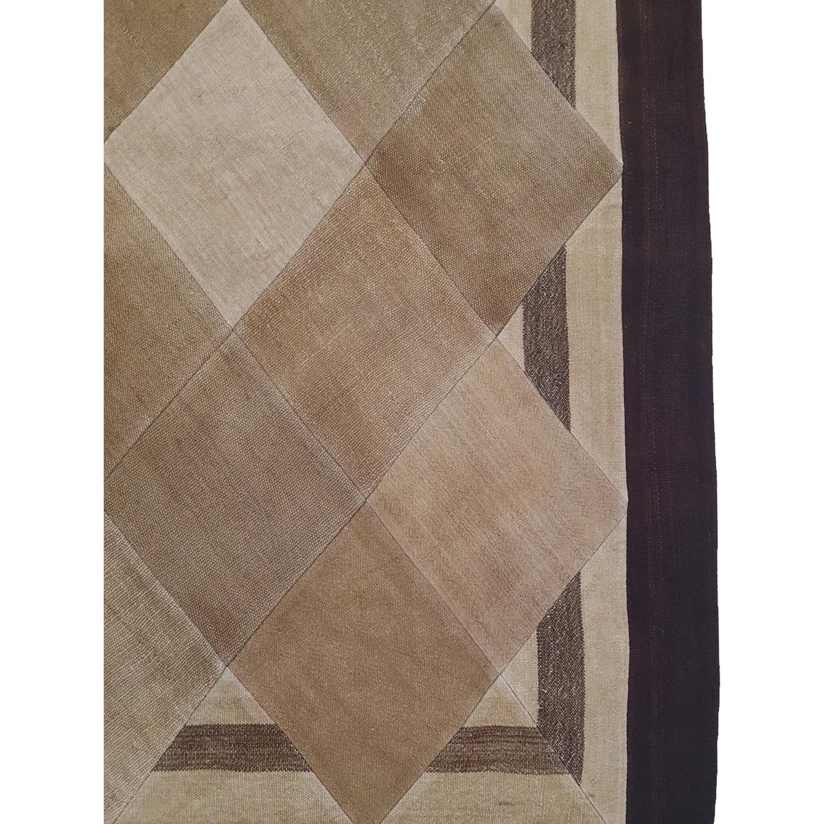 Pacific Patchwork 38136 Cream Burgundy Patchwork Hand Knotted Rug